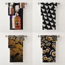 Bath Towel Sets With Halloween Themed Designs 