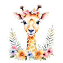 Baby Giraffe Floral Girl's Baby Shower and Gifts