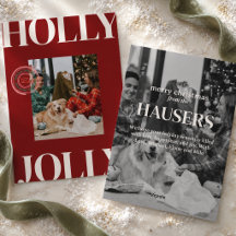 Bold Modern Postage Stamp Family Photo Holiday