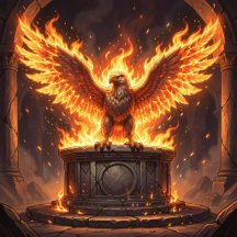 Majestic Phoenix Eagle Rising from Altar