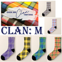 Plaid Tartan Socks Clans M