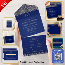 Royal Blue Gold Lace Wedding Collection