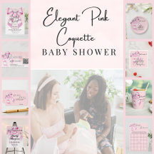 Elegant Pink Bow Coquette Baby Shower 