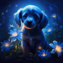 Carte Postale lumière bleue