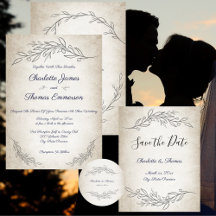 Elegant Soft Leaves Wedding Stationery Collection 