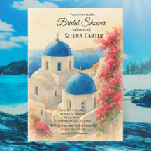 Santorini Greek Island Vintage Bridal shower
