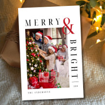 Family Christmas Photo Card Modern Script Holiday 