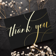 Minimalistic Typographic Wedding Thank You Cards