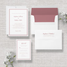 Simple Minimalist Dusty Rose Pink & White Wedding