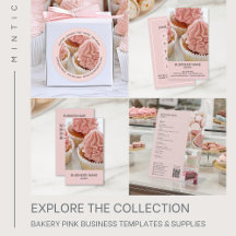 Bakery Custom Pink Business Templates and Supplies