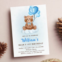 Blue Teddy Bear Birthday 