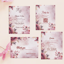 Romantic Pink Blush Floral Wedding Stationery
