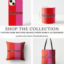 Custom Red Orange Pink Stripe Home and Accessories