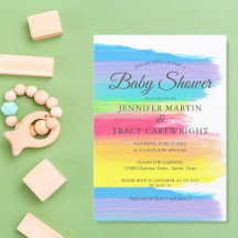 Beautiful Rainbow Baby Shower Invitations