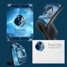 Two majestic wolf heads