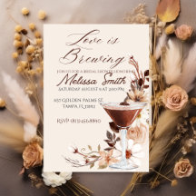 Love is Brewing Bridal Shower Invitation with Coff