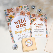Wild One Retro Boho Wildflower 1st Birthday Party
