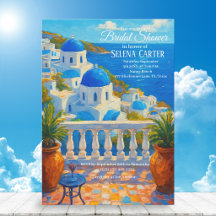 Santorini houses Greek Bridal shower