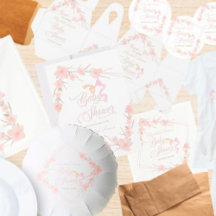 Pink Watercolor Floral Elegant Baby Shower