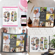 90th Birthday Photo Collage and Numbers