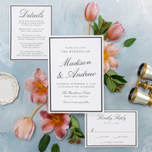 Classic Border Letterpress Wedding Suite
