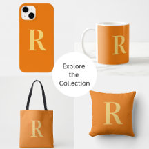 Monogram Modern Simple Orange Gold