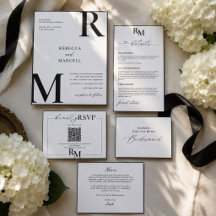 Modern Black White Wedding