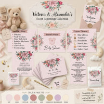 He & She Modern Baby in Bloom Gender Reveal