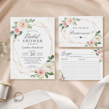Geometric Blush Floral Bridal & Baby Shower Suite