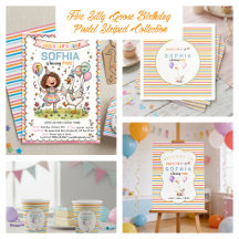 Five Silly Goose Birthday  Pastel Striped 