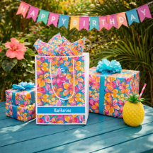 Colorful Tropical Floral Pattern Gift Supplies