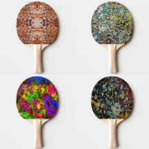 Ping Pong Paddles With Abstract Designs 