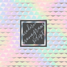 Iridescent Faux Holographic Pattern Monogram