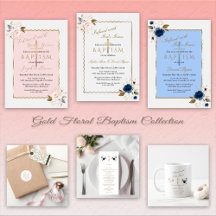 Gold Flowers Baptism Collection