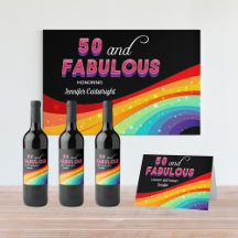 50 and Fabulous Rainbow Sparkle Birthday Party