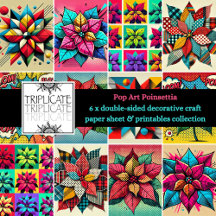 Pop Art Poinsettia Scrapbooking & Craft Paper