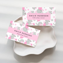 Cute Elephants Business Cards Collection