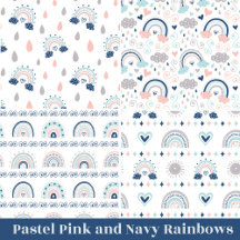 Boho pastel pink and navy blue rainbows gift ideas