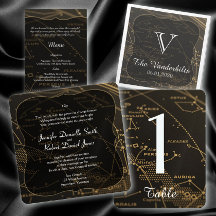 Gold and Black Constellation Wedding Collection