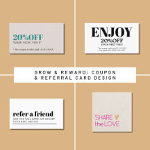 Grow & Reward: Coupon & Referral Card Design