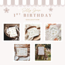 Silly Goose 1st Birthday Floral  Neutral 