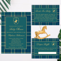 Classic Preppy Plaid Polo Equestrian Baby Shower