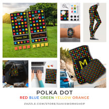  Polka Dot - Red Blue Green Yellow Orange