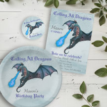 Blue Fire Dragon Birthday Party