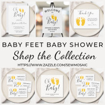 Yellow Baby Feet Baby Shower Collection