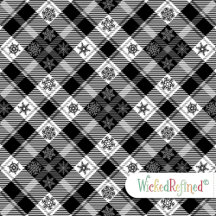 Winter Snowflake Black Plaid - Christmas Pattern 