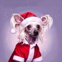 Chinese Crested Santa