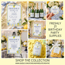 Freshly 21 Birthday Party Supplies Collection