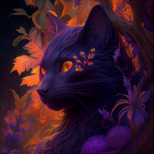 Cartes Postales Chat Mauve