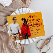 Free Drinks! And A Wedding Save The Date Burgundy